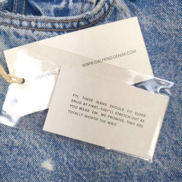 GRLFRND Jordan High Rise Shorts in Yaya Distressed Raw Hem Button Fly - Picture 12 of 12